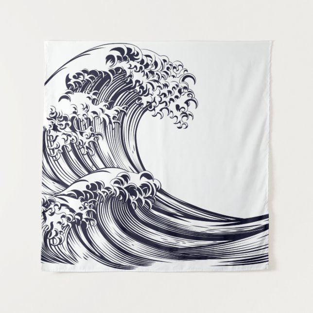 JAPANESE WAVE Tapestry (Front)