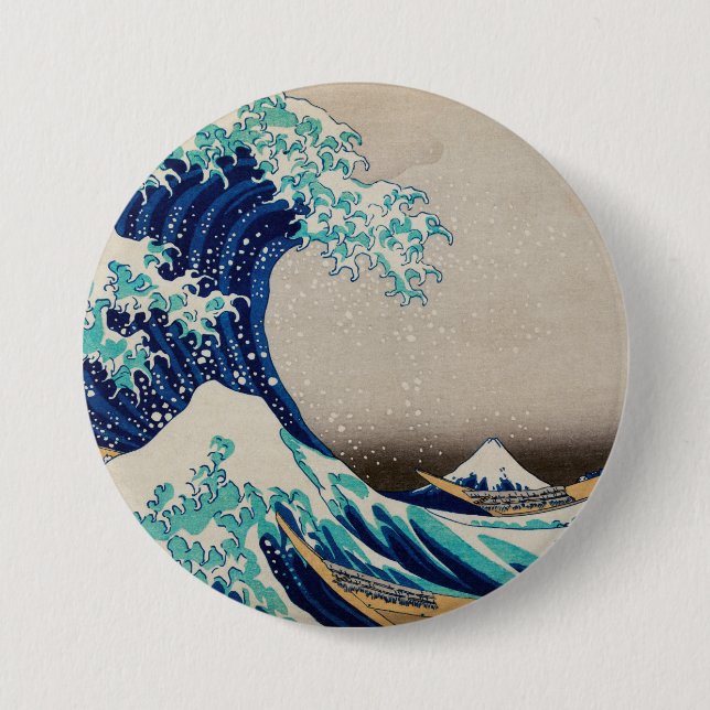 Japanese Waves 7.5 Cm Round Badge (Front)