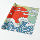 Japanese Waves Canvas Print Wrapping Paper<br><div class="desc">Japanese Waves cartoon illustration art.</div>