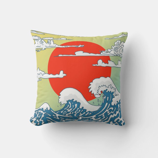 Japanese Waves Cushion (Front)