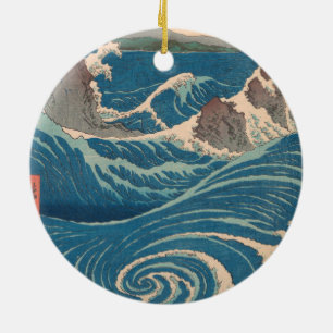 Japanese Waves Naruto Whirlpool Artwork Ceramic Tree Decoration