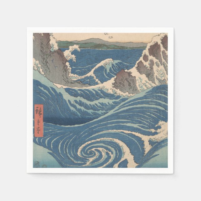 Japanese Waves Naruto Whirlpool Artwork Napkin (Front)
