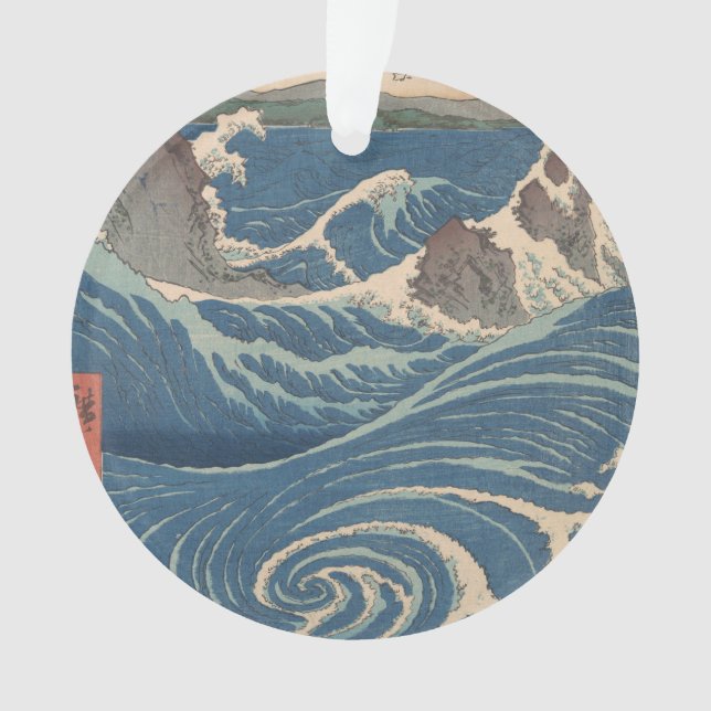 Japanese Waves Naruto Whirlpool Artwork Ornament (Front)