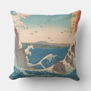Japanese Waves Naruto Whirlpool Artwork Outdoor Cushion