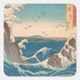 Japanese Waves Naruto Whirlpool Ocean Artwork Square Sticker