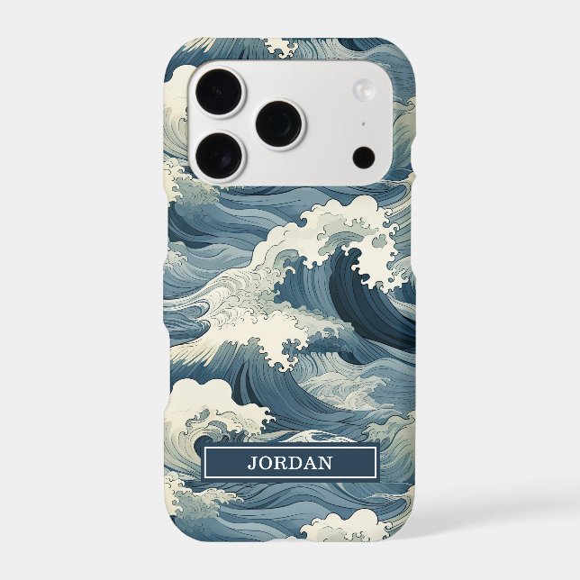Japanese Waves Pattern Monogrammed (Back)