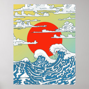 Japanese Waves Poster