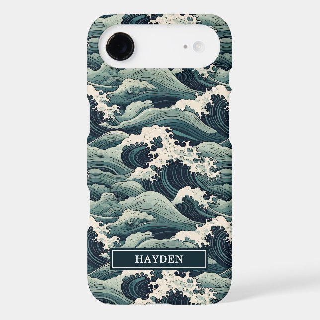 Japanese Waves Print Monogrammed (Back)
