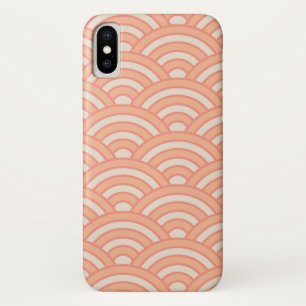 Japanese Waves Seigaiha Pattern Peach Fuzz  iPhone X Case