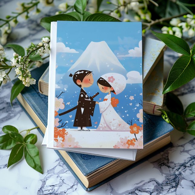 Japanese Wedding Cute Couple Invitation (Creator Uploaded)