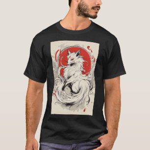 Japanese White Kitsune fox T-Shirt