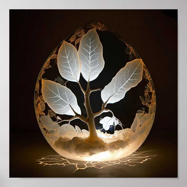 Japanese White Leaf Tree inside Pearl Poster (Front)