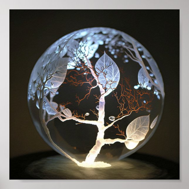 Japanese White Leaf Tree inside Pearl Poster (Front)
