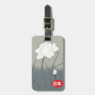 Japanese White Rose Luggage Tag