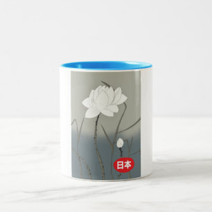 Japanese White Rose Two-Tone Coffee Mug