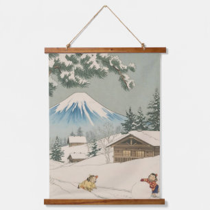 Japanese  winter  landscape -ukoy-e  style hanging tapestry