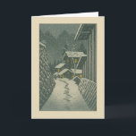 Japanese Winter Scene - Christmas Card<br><div class="desc">An original design inspired by Kasamatsu,  of a snow-laden Japanese street.</div>