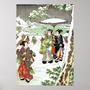 Japanese Winter Scene Poster