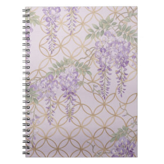 Japanese Wisteria & Shippo Kimono Floral Notebook