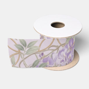 Japanese Wisteria & Shippo Kimono Floral Satin Ribbon