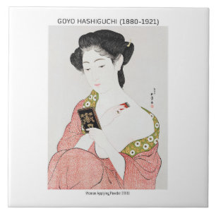 Japanese woman applying powder - Goyō Hashiguchi  Ceramic Tile