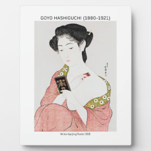 Japanese woman applying powder - Goyō Hashiguchi Plaque