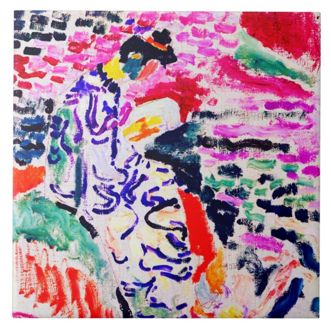 Japanese Woman beside the Water, Matisse Ceramic Tile (Front)
