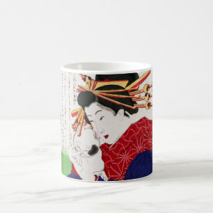 Japanese Woman Holding a Cat, Tsukioka Yoshitoshi Coffee Mug