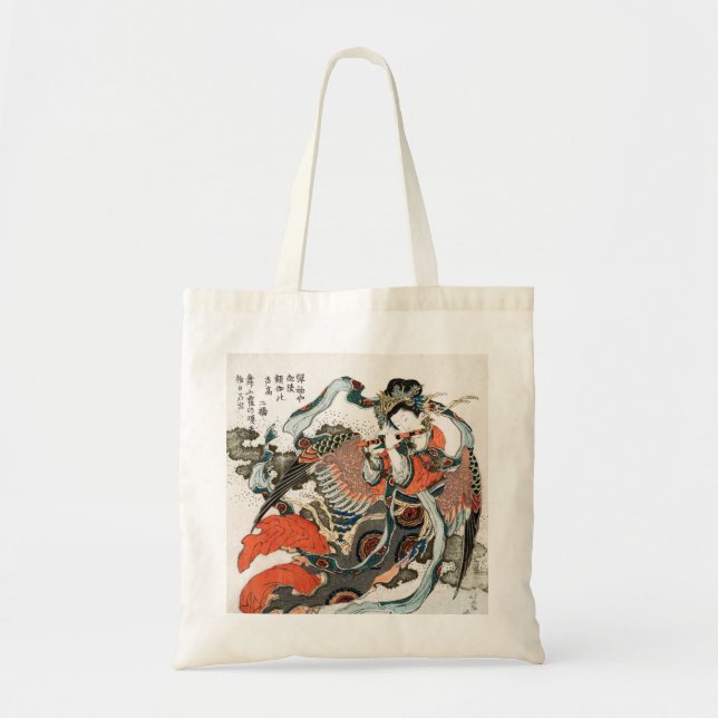Japanese Woman Playing Flute Tote Bag (Front)