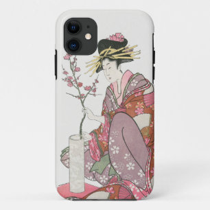 Japanese woman vintage Painting art woodblock prin iPhone 11 Case