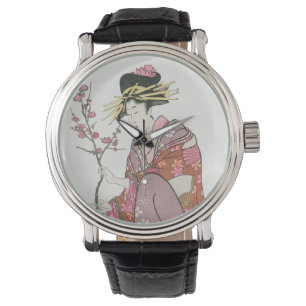 Japanese woman vintage Painting art woodblock prin Watch