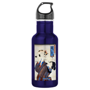 Japanese Woman with Cat, Utagawa Kuniyoshi 532 Ml Water Bottle