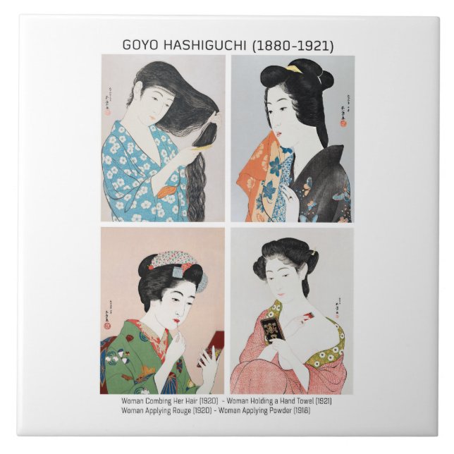 Japanese women portraits  - Goyō Hashiguchi  Ceramic Tile (Front)