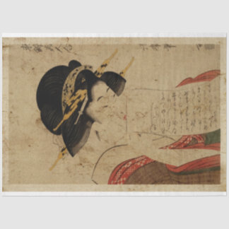 Japanese Women Reading Letter Ukiyo Style Tissue Paper