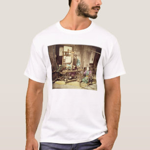 Japanese women weaving, c.1890 (hand-coloured phot T-Shirt
