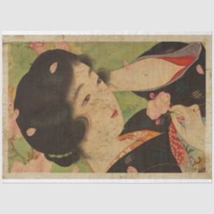 Japanese Women With Sakura Ukiyo Style Art No5 Tissue Paper