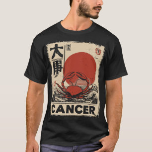 Japanese Woodblock - Cancer Zodiac   Red Sun Crab T-Shirt