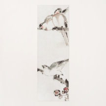JAPANESE WOODBLOCK PRINT BIRDS ON BRANCH YOGA Mat