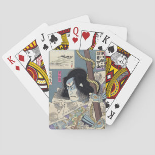 Japanese Woodblock Print by Kunichika Playing Cards