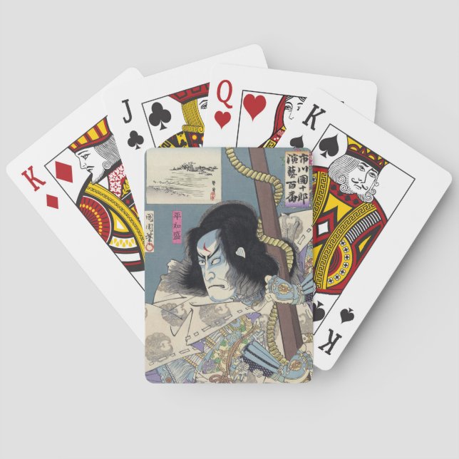 Japanese Woodblock Print by Kunichika Playing Cards (Back)