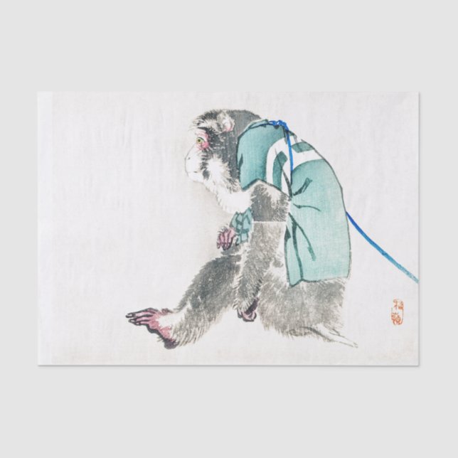 JAPANESE WOODBLOCK PRINT MONKEY TISSUE PAPER (Front)