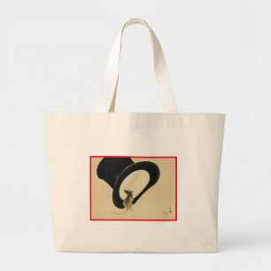 JAPANESE WOODBLOCK PRINT MOUSE W/ TOP HAT Tote