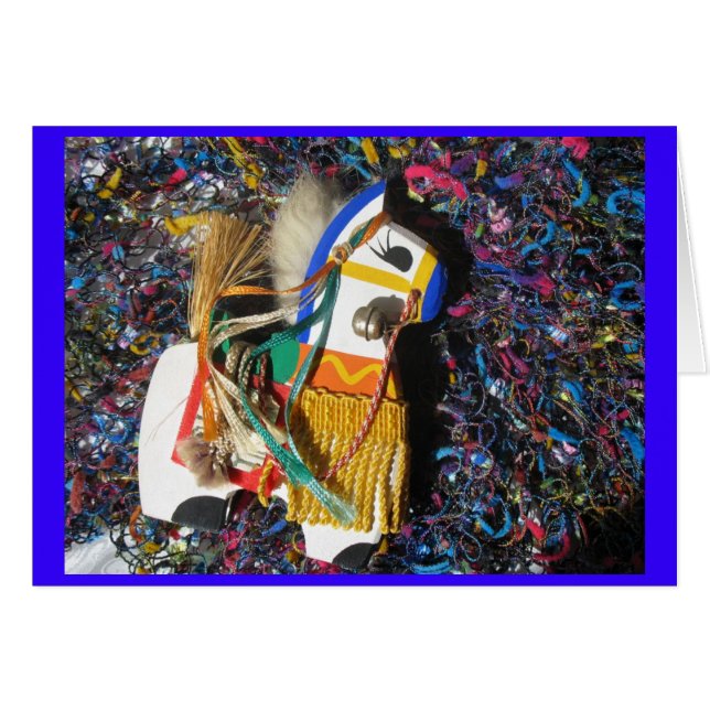 Japanese wooden horse toy (Front Horizontal)