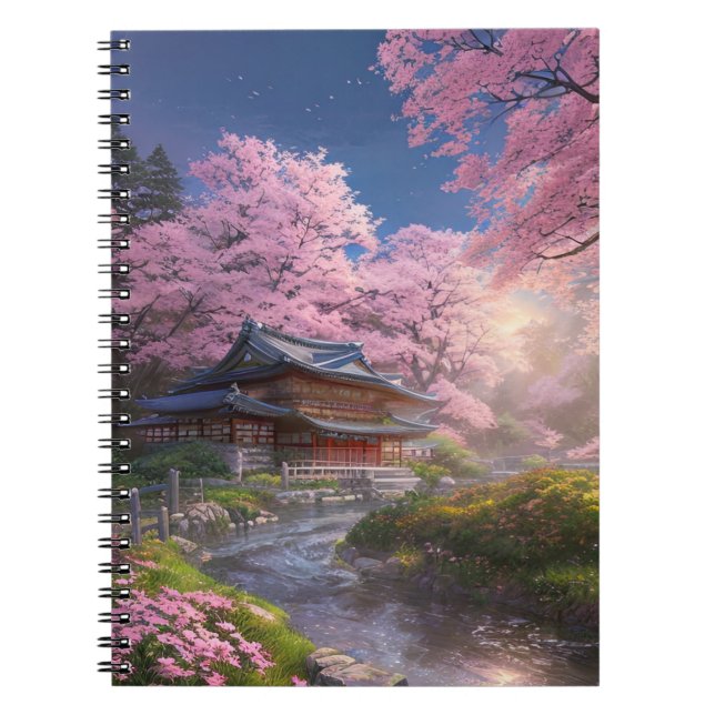 Japanese Wooden House by the Riverside Notebook (Front)
