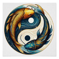 Japanese Yin Yang Symbol Koi Fish