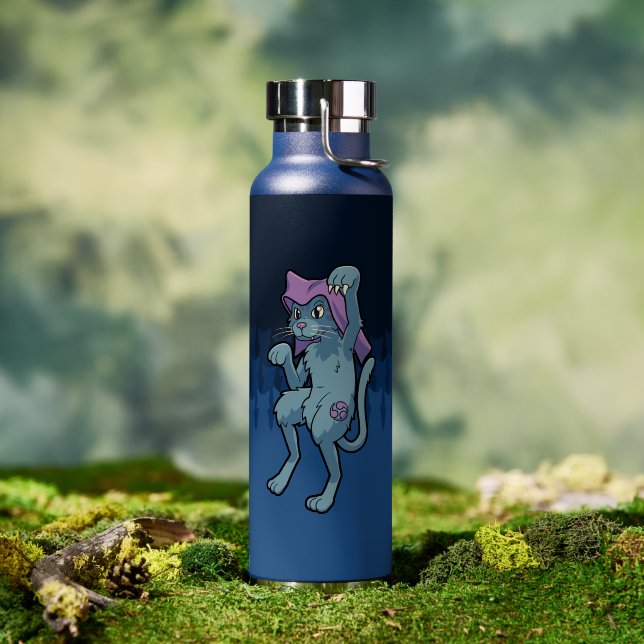 Japanese Yokai Bakeneko- Dancing Cat Water Bottle (Outdoor (Rotated))