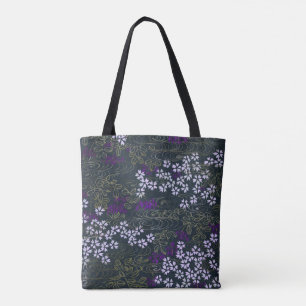 Japanese Yozakura Tote Bag Meiji Era Sakura & Fl