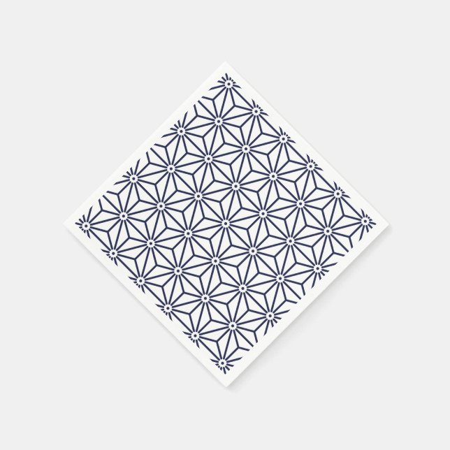 Japanese Yukata Jinbei Asanoha Navy blue Napkin (Corner)