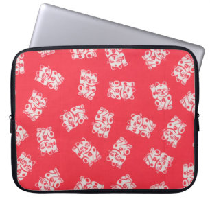 Japanese Yukata Textile, Maneki Neko (Lucky Cat) Laptop Sleeve