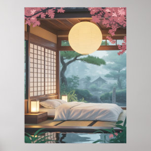 Japanese Zen Bedroom Wall Minimalist Tatami Room Poster